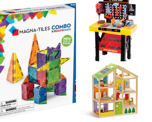 Free play toys for toddlers cover photo collage