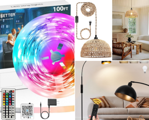 Luxury Home Upgrades Amazon Lighting & Wall Decor Finds That Make Any Room Look Expensive (All Under $60) cover photo collage