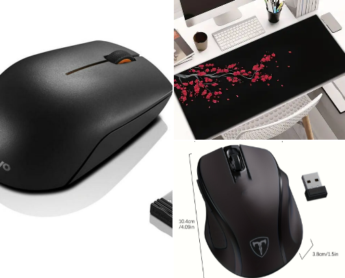 Mouse & mouse pads cover photo collage