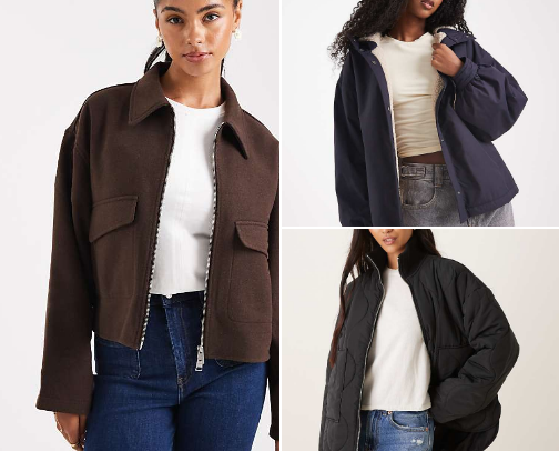 Ladies Fall Jackets cover photo collage