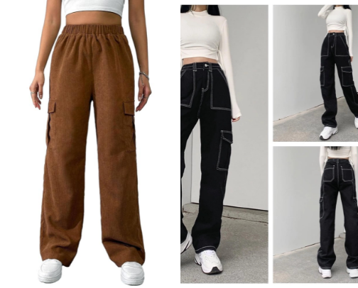 Cargo pants for women cover photo collage