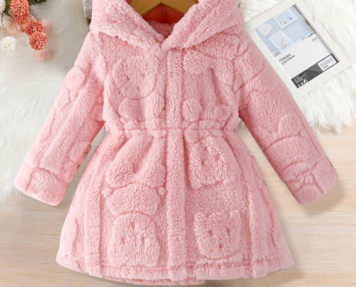 R6 Bear Hooded Fur Dress for Baby Girls – Soft, Warm & Adorable!” cover photo collage