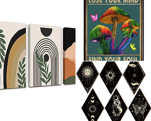 Magical and Mystical Boho Wall Art Pieces to Enchant Your Space 🌙✨ cover photo collage