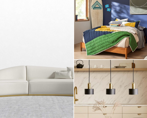 Modern Bedroom Makeover with Anthro Decor Picks cover photo collage