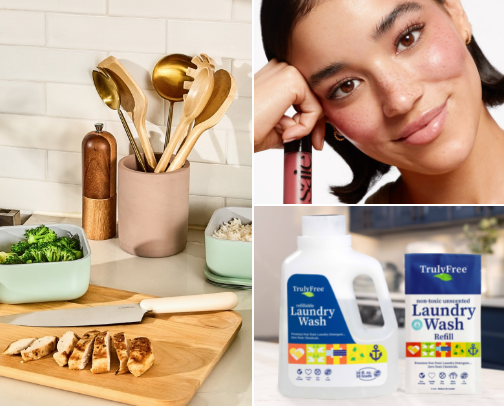 My favorite non-toxic beauty, cleaning & cooking recs cover photo collage