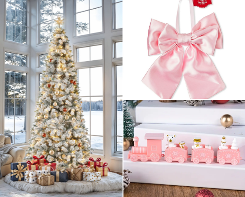 Pink Christmas Recs as a Certified Pink Girly & Mama cover photo collage