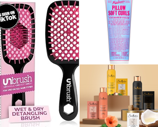 Curly hair products 💓 cover photo collage