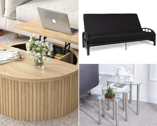 Making Tiny Places Feel Huge: The Ultimate Guide to Small Space Storage and Furniture Solutions cover photo collage