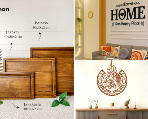 Minimalist Home Decor from Handmade Teak Wood cover photo collage