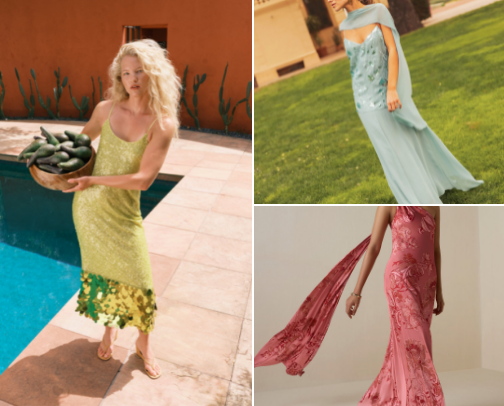 INSANE wedding guest dresses that have me in a chokehold cover photo collage
