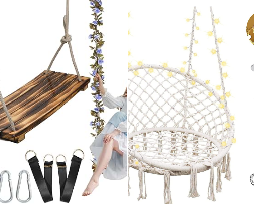 Traditional Indian wooden swing chair cover photo collage