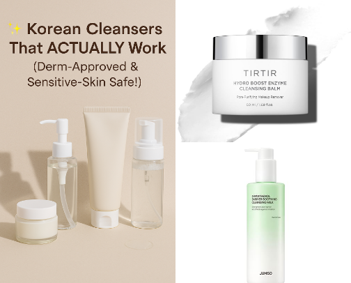 ✨ Korean Cleansers That ACTUALLY Work (Derm-Approved & Sensitive-Skin Safe!) cover photo collage