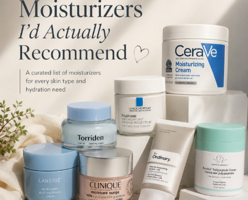 Moisturizers I'd Actually Recommend ❣️ cover photo collage