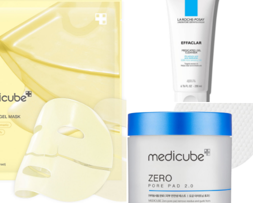 Skincare for acne cover photo collage