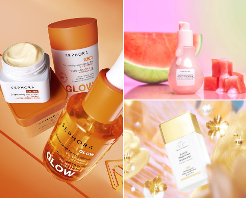 My favorite glow skincare cover photo collage