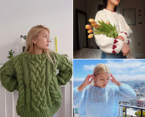 Knitting Patterns: Pullovers & Cardigans cover photo collage