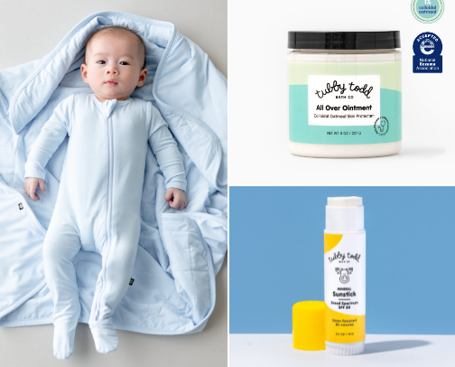 Eczema products that actually hydrate for babies and kids. cover photo collage