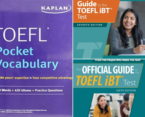 Free PDF - TOEFL Pocket Vocabulary: 600 Words + 420 Idioms + Practice Questions (Kaplan Test Prep) study companions cover photo collage