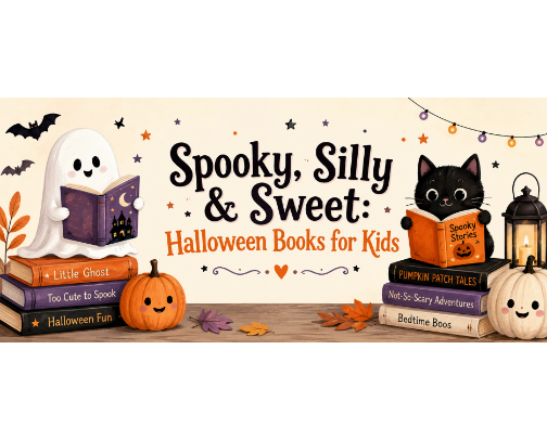 🎃 Spooky, Silly & Sweet: Halloween Books for Kids cover photo collage
