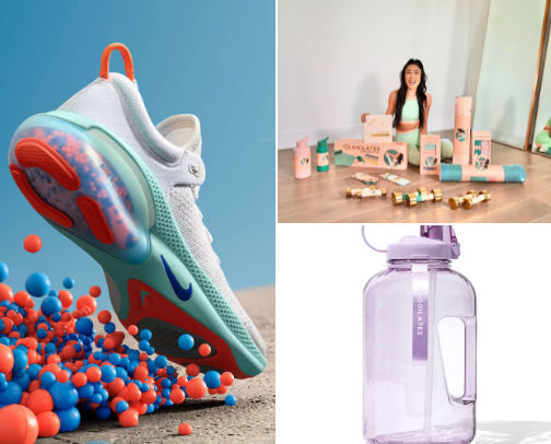 Fitness apparel and supplies cover photo collage