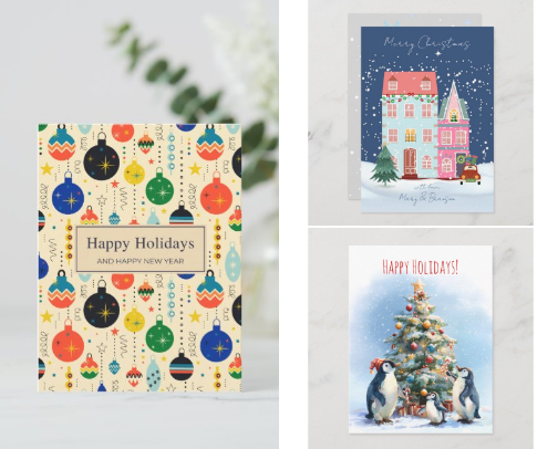 Lovely Non Photo Holiday Cards cover photo collage