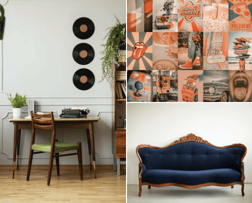 Retro/eclectic home inspo cover photo collage