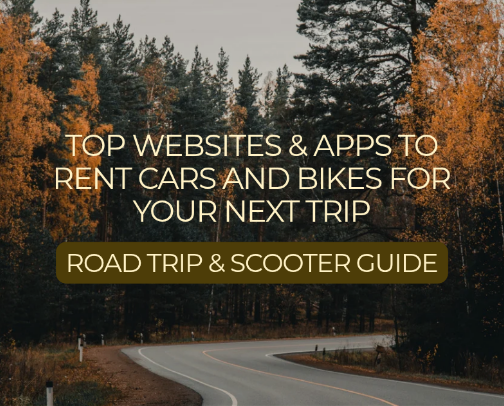 Top Websites & Apps to Rent Cars and Bikes for Your Next Trip 🚗🛵 (Road Trip & Scooter Guide) cover photo collage