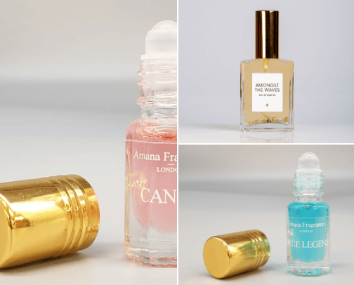 Perfumes for women cover photo collage