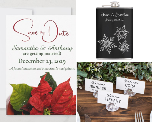 Winter Wedding Inspiration: 2 Dreamy Themes with Invitations, Accessories & Décor cover photo collage