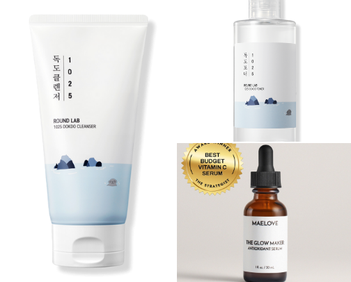 Korean skincare dry skin morning routine cover photo collage