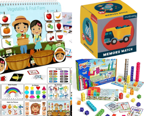 Preschool activity toys for homeschooling cover photo collage
