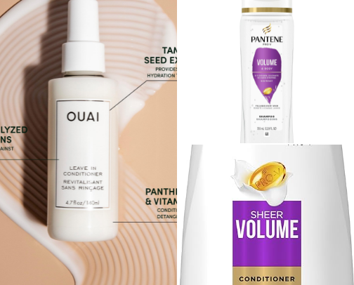 Hair care products cover photo collage