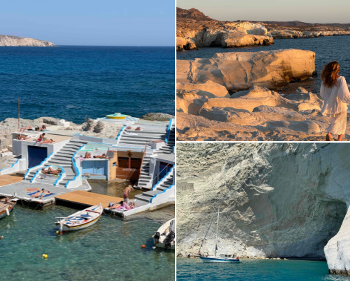 milos, greece guide: rocky beaches & fishing villages cover photo collage