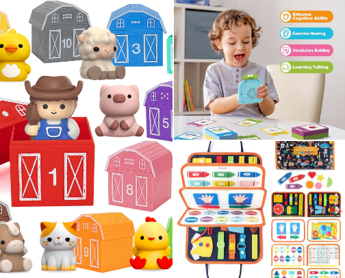 Learning toys 🧸🚂🪁 cover photo collage