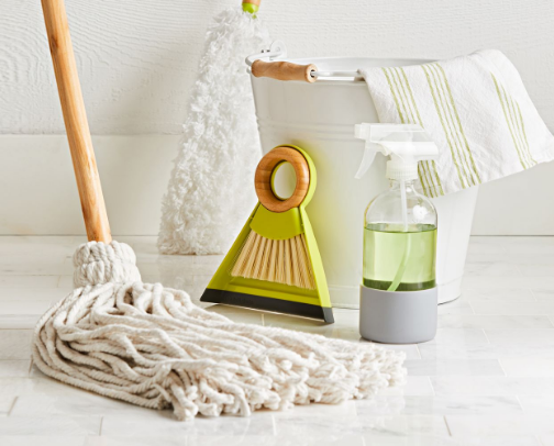 Non-toxic household cleaning products cover photo collage