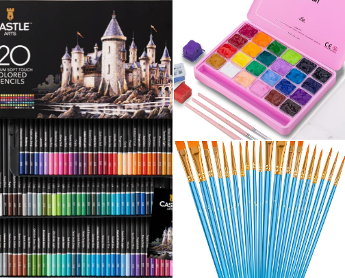 Art supplies for you or that artist friend- i use and recommend (traditional art media) cover photo collage