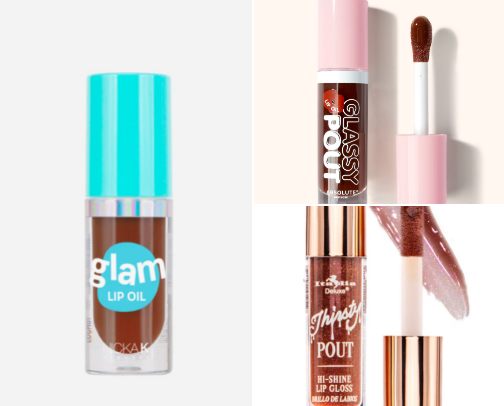 Brown lip gloss & lip oils 💄🤎✨ cover photo collage