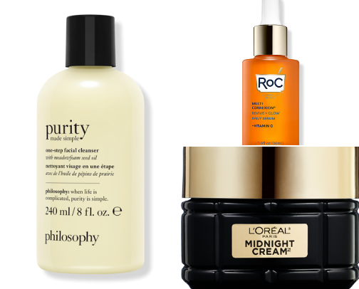 The best skincare products for women 40+ cover photo collage