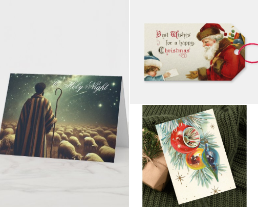 Vintage Christmas Cards & Tags cover photo collage