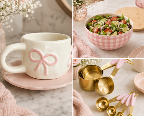 🎀 Pink Kitchen Favorites cover photo collage