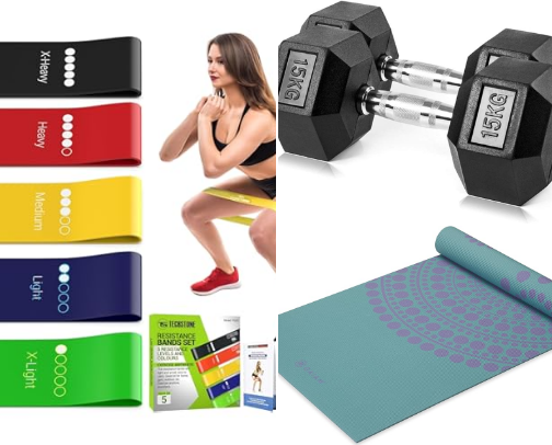 “Beginner Fitness Essentials at Home” cover photo collage