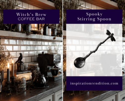 Witch’s Brew Coffee Bar Styling – Magical Halloween Kitchen Setup cover photo collage