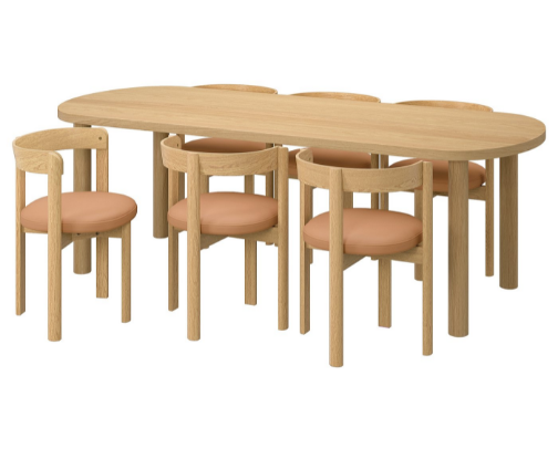 6-seat Dining Room table and Chairs for family and guests cover photo collage