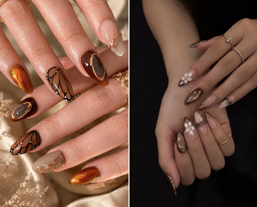Trendy Fall & Espresso Press-On Nails (2026) cover photo collage