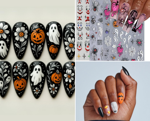 Halloween Nail Ideas | Cute & Spooky Nails to Shop cover photo collage
