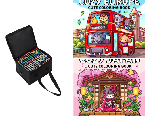 Colour with me essentials cover photo collage