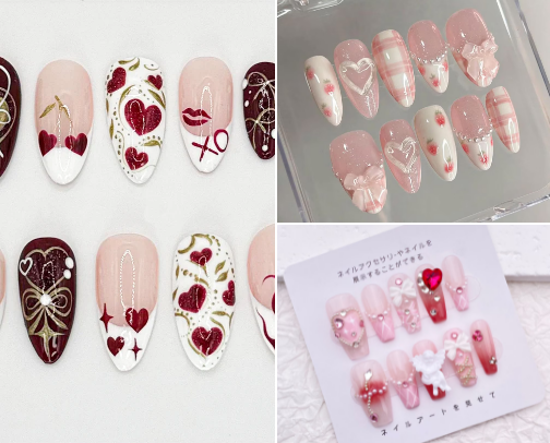 Valentine nails ideas in 2025 cover photo collage