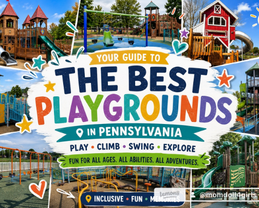 Best Playgrounds in Pennsylvania cover photo collage