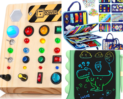 Toys we bring to restaraunts cover photo collage