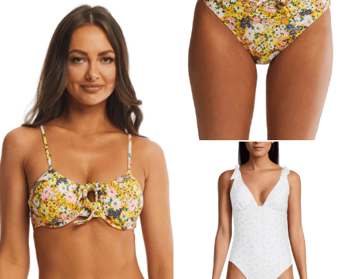 Woman swimsuit cover photo collage